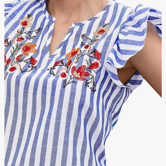 Colorful Linen Top - Picture 2 of 3